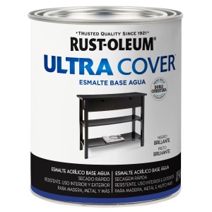 ESMALTE AL AGUA U.COVER NEGRO BRILLANTE 0,946lt