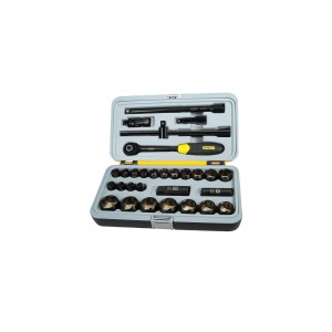 CAJA DE TUBOS NEGRO-CROMO 8mm-32mm STANLEY 30 pcs