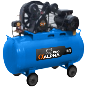 COMPRESOR ALPHA-PRO 2HP 100L A POLEA 115lb BI-CI