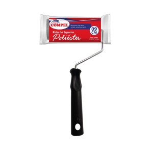 RODILLO COMPEL ESPUMA GRIS 9cm x 10mm CON SOPORTE