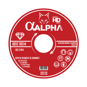DISCO DIAMANTADO DESBASTE COPA ALPHA HD 105mm M14