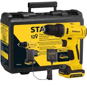 TALADRO ATORNI.INALA.STANLEY 12V 3/8LITIO c/malet